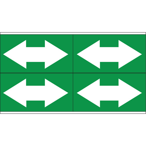 Marqueurs de tuyau avec fl&egrave;ches bidirectionnelles, Autocollant, 1-1/8" h x 7" la, Blanc/vert CSL Industriel Inc.