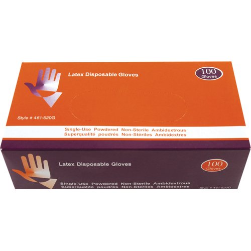 Industrial Grade Gloves, Medium, Latex, Powdered, White CSL Industriel Inc.