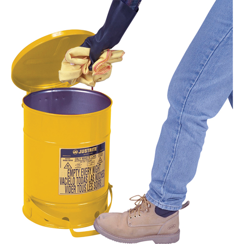 Oily Waste Cans, FM Approved/UL Listed, 21 US gal., Yellow CSL Industriel Inc.
