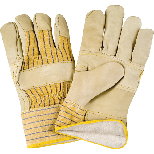 Gants d'ajusteur doubl&eacute;s pour l'hiver &agrave; paume renforc&eacute;e, Grand, Paume en Cuir fleur de vache, Doublure en Molleton de coton CSL Industriel Inc.