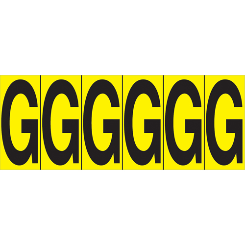 Individual Adhesive Letter Markers, G, 2-15/16" H, Black on Yellow CSL Industriel Inc.