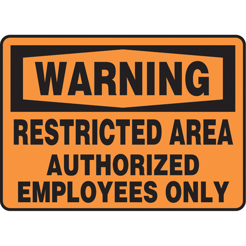 "Restricted Area" Sign, 7" x 10", Vinyl, English CSL Industriel Inc.