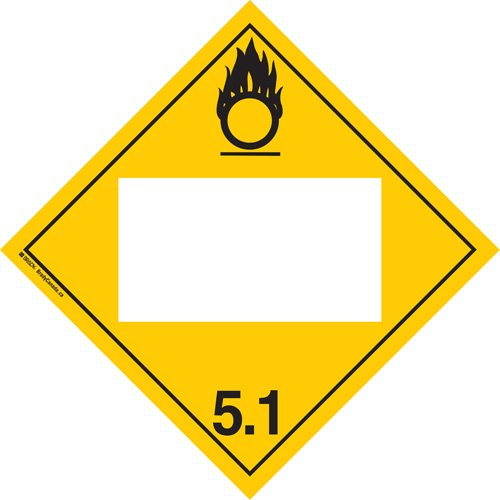 Oxidizer TDG Placard, Adhesive Vinyl CSL Industriel Inc.