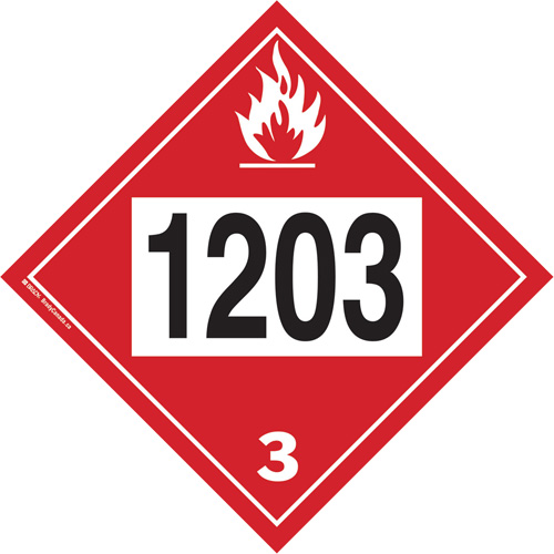 Plaque-&eacute;tiquette TMD 1203 pour liquide inflammable essence & essence-alcohol, Plastique CSL Industriel Inc.