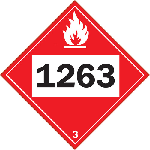 Plaque-&eacute;tiquette TMD 1263 pour liquide inflammable peinture, Plastique CSL Industriel Inc.