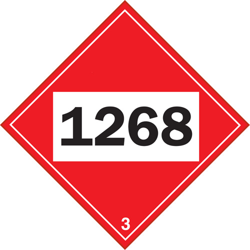Plaque-&eacute;tiquette TMD 1268 pour distillats de p&eacute;trole, Plastique CSL Industriel Inc.