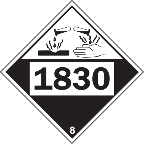 Plaque-&eacute;tiquette TMD 1830 pour mat&eacute;riaux corrosifs acide sulfurique, Plastique CSL Industriel Inc.