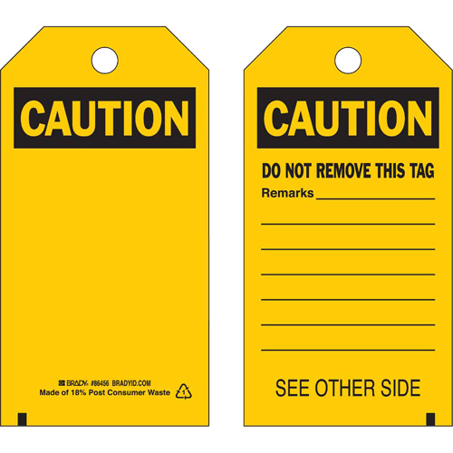 Self-Laminating Safety Tags, Polyester, 4" W x 7" H, English CSL Industriel Inc.