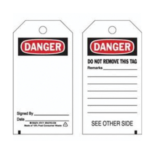 Accident Prevention Tags, Polyester, 3" W x 5-3/4" H, English CSL Industriel Inc.