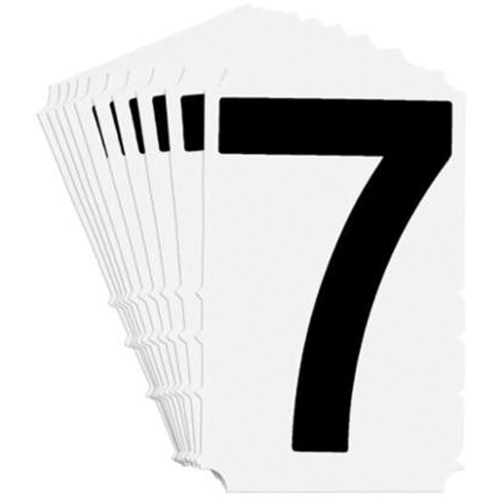 Quick-Align&reg; Individual Gothic Number & Letter Labels, 7, 4" H, Black on White CSL Industriel Inc.