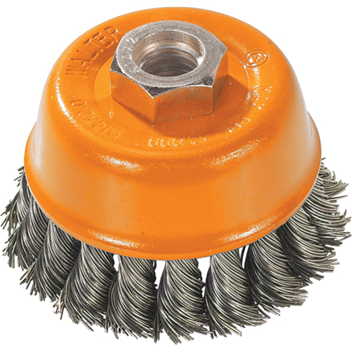 Brosse &agrave; fils nou&eacute;s torsad&eacute;s, 3" dia. x 5/8"-11 arbre CSL Industriel Inc.