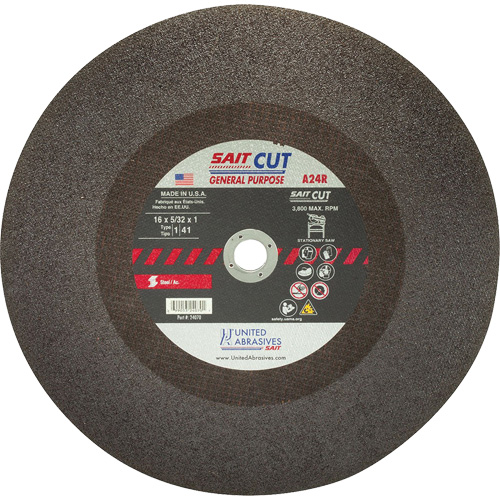 Scie &agrave; tronçonner C24R, 14" x 1/8", Arbre de 1", Type 1, Oxyde d'aluminium, 4400 Tr/min CSL Industriel Inc.