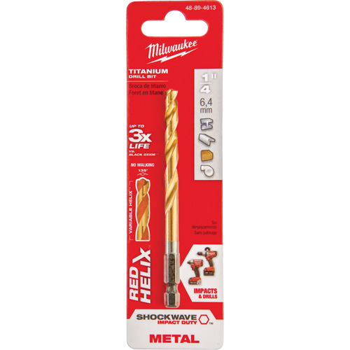 Foret Shockwave, 1/4", Titane, Cannelure 2-15/32", Pointe de 135° CSL Industriel Inc.