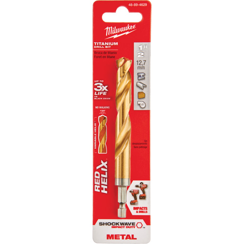 Foret Shockwave, 1/2", Titane, Cannelure 3-21/64, Pointe de 135° CSL Industriel Inc.