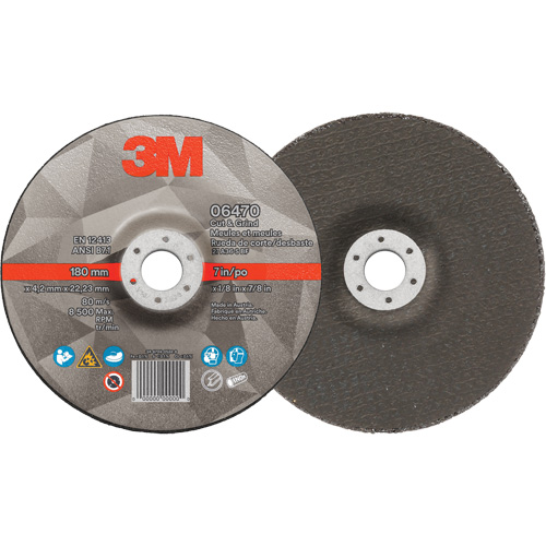 Meule &agrave; tronçonner, 7" x 1/8", Arbre de 7/8", Type 27, C&eacute;ramique CSL Industriel Inc.