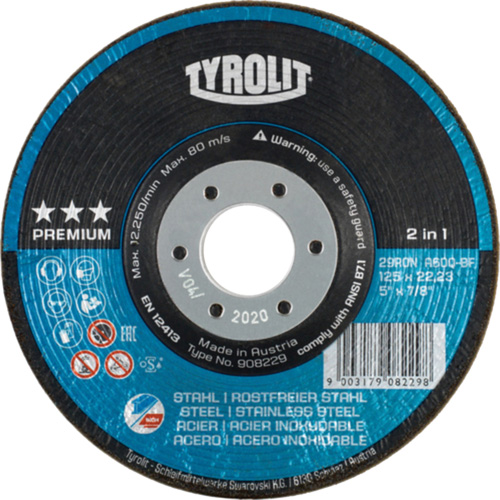 Meule &agrave; moyeu d&eacute;port&eacute; Rondeller, 4-1/2", 36 Grain, 7/8", 13 300 Tr/min, Type 29 CSL Industriel Inc.