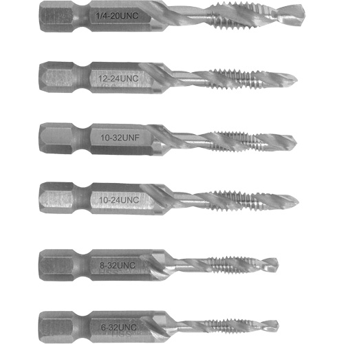 6-32 to 1/4-20 Drill Tap Set, 6 Pieces CSL Industriel Inc.