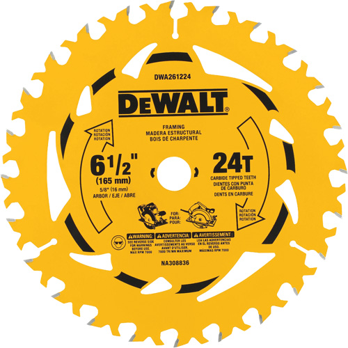 Carbide-Tipped Framing Circular Saw Blade, 6-1/2", 24 Teeth, Wood Use CSL Industriel Inc.