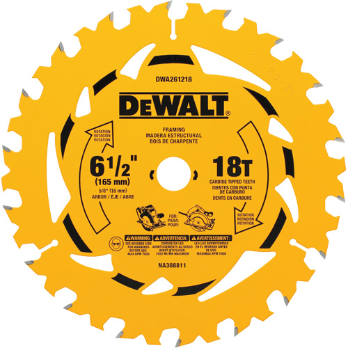 Lame de scie circulaire &agrave; charpente, 6-1/2", 18 dents, Pour Bois CSL Industriel Inc.
