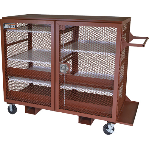 Mobile Mesh Cabinet, Steel, 49 Cubic Feet, Red CSL Industriel Inc.