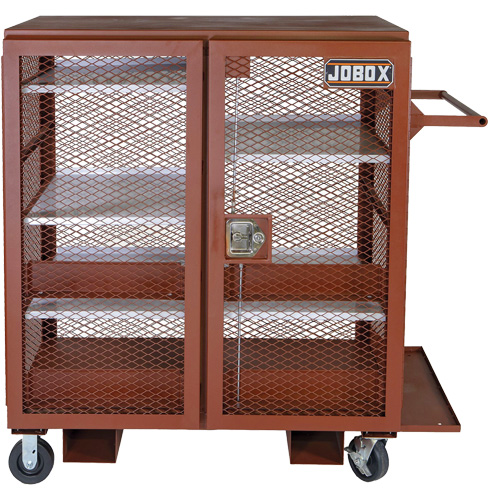 Mobile Mesh Cabinet, Steel, 37 Cubic Feet, Red CSL Industriel Inc.