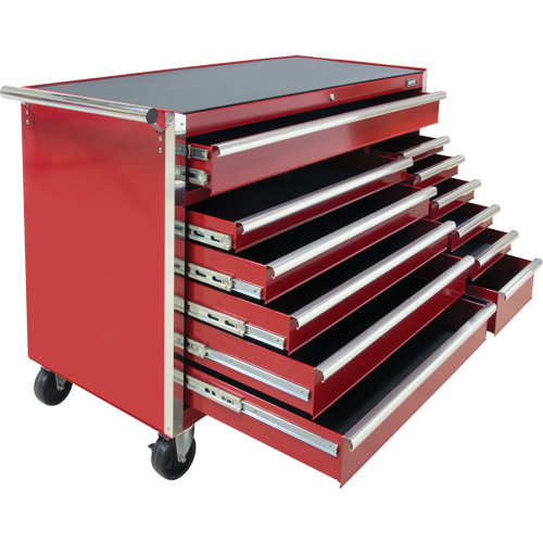 Industrial Tool Cart, 12 Drawers, 56" W x 24-1/2" D x 38-1/8" H, Red CSL Industriel Inc.