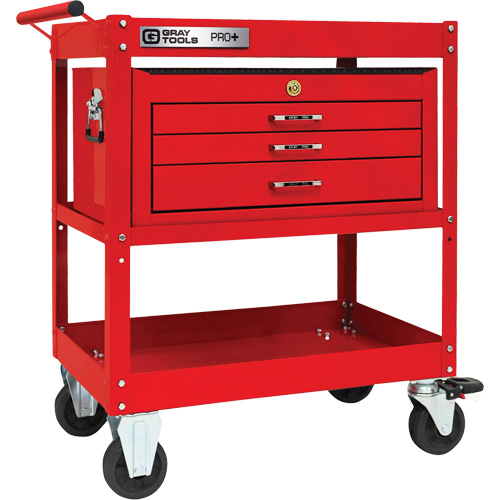 Chariot utilitaire robuste s&eacute;rie PRO+ avec coffre interm&eacute;diaire, 2 tiers, 30-1/5" x 38-1/3" x 19-1/2" CSL Industriel Inc.