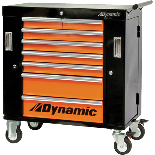 Armoire roulante, 8 tiroirs, 36" la x 18" p x 39-1/4" h, Noir/Orange CSL Industriel Inc.