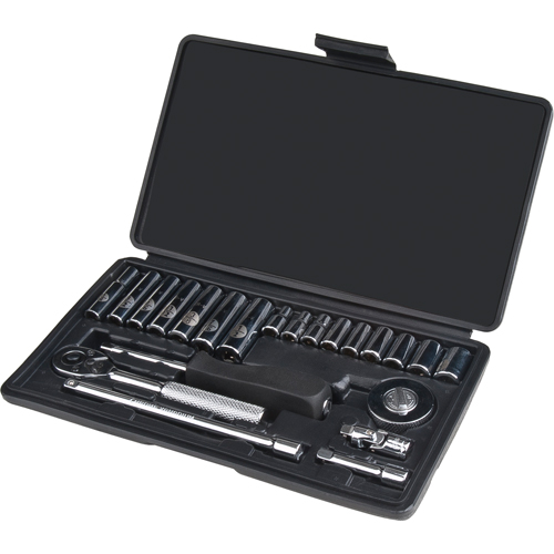 Socket Set, 22 Pcs, 1/4" Drive Size, Deep CSL Industriel Inc.