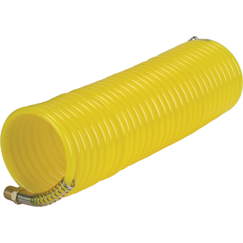 Nylon Coil Air Hose With Fittings, Air, 1/4" ID x 25' L, Nylon, 200 PSI at 23°C CSL Industriel Inc.