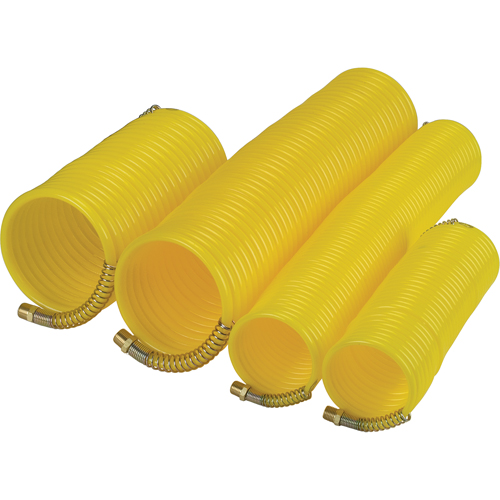 Nylon Coil Air Hose With Fittings, Air, 1/4" ID x 25' L, Nylon, 200 PSI at 23°C CSL Industriel Inc.