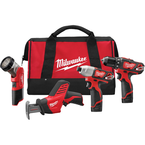 M12 Cordless 4 Tool Combo Kit, Lithium-Ion CSL Industriel Inc.