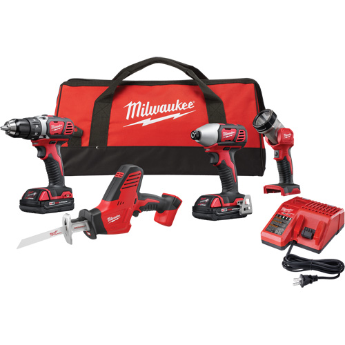 M18 Cordless 4-Tool Combo Kit, Lithium-Ion, 18 V CSL Industriel Inc.