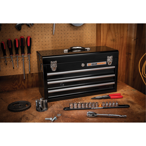 Boîte &agrave; outils portative, 20" la, 3 tiroirs, Noir CSL Industriel Inc.