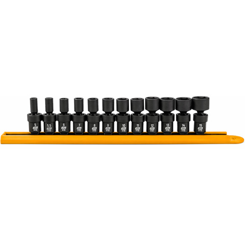 12-Piece 1/4" Drive 6 Point Universal impact Metric Flex Socket Set CSL Industriel Inc.