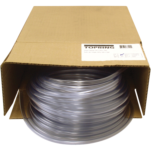 Tubing, Air/Water, 0.375" OD x 100' L, PVC, Clear, 55 PSI @ 20°C CSL Industriel Inc.