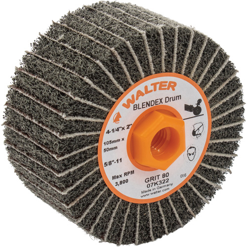 ALLSTEEL Two-In-One Finishing Drums, 4-1/4" Dia. x 2" W, 5/8"-11 Arbor, 80 Grit CSL Industriel Inc.