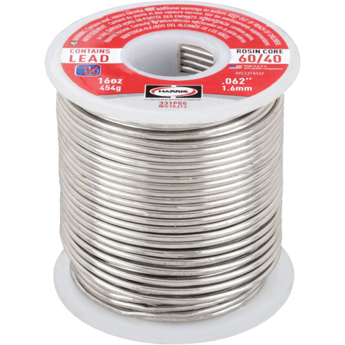 Brasure au plomb 60/40 &agrave; noyau de colophane, &agrave; base de plomb, 60 % d'&eacute;tain, 40 % de plomb, &acirc;me Colophane, dia. 1/16" CSL Industriel Inc.