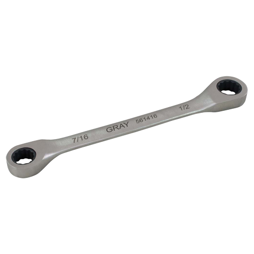 Double Box End Gear Ratcheting Wrench, 12 Point, 7/16" x 1/2", Plain Finish CSL Industriel Inc.
