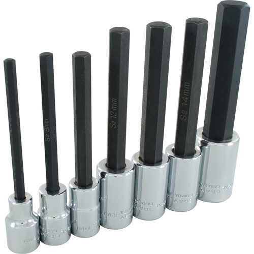 Extra Long Hex Head  Socket Set, Hex, 1/2" Drive, 7 Pcs CSL Industriel Inc.