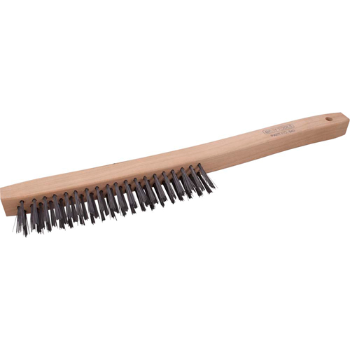 Brosse &agrave; r&eacute;curer industrielle &agrave; manche long, Acier, 3 x 19 rangs de fils, Longueur 14" CSL Industriel Inc.