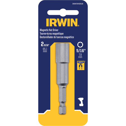 Nutsetter, 5/16" Tip, 1/4" Drive, 2-9/16" L, Magnetic CSL Industriel Inc.