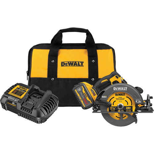 Ensemble de scie circulaire sans balai Flexvolt Max avec frein &eacute;lectrique, 7-1/4", 60 V CSL Industriel Inc.