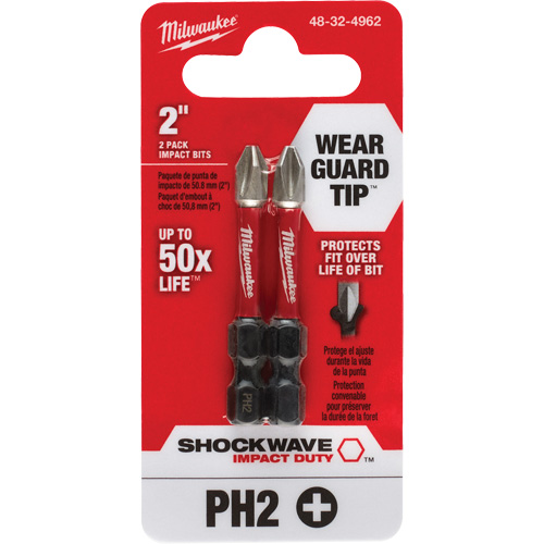 Embout de tournevis Shockwave Impact Duty, Phillips, #2, Prise 1/4" CSL Industriel Inc.