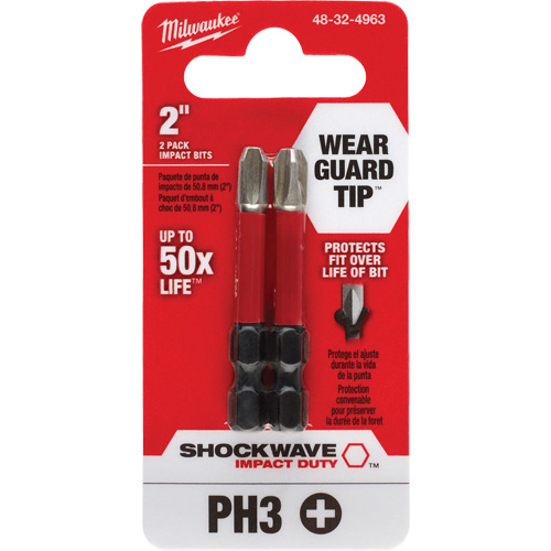 Shockwave Impact Duty Screwdriver Bit, Phillips, #3, 1/4" Drive CSL Industriel Inc.