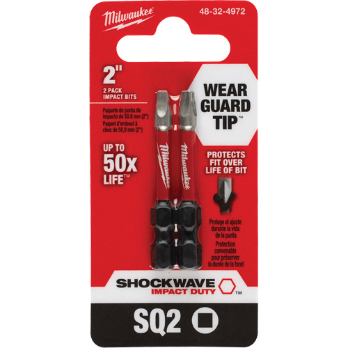 Embout de tournevis Shockwave Impact Duty, Carr&eacute;e, #2, Prise 1/4" CSL Industriel Inc.
