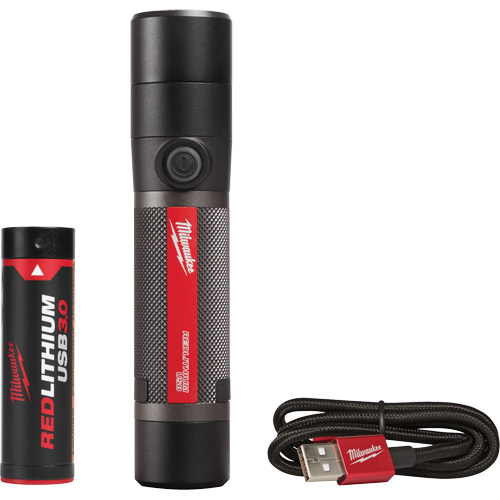 USB Compatible Compact Flashlight, LED, 800 Lumens, Rechargeable Batteries CSL Industriel Inc.