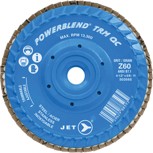 Disque &agrave; feuillets PowerBlend TRM QC ajustable, 5" x 5/8"-11, Type 27, Grain Z60, Alumine de zirconium CSL Industriel Inc.