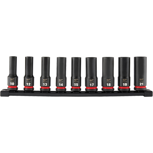 Shockwave Impact Duty Metric 6 Point Socket Set, 9 Pcs, Impact, 1/2" Drive Size, Deep CSL Industriel Inc.