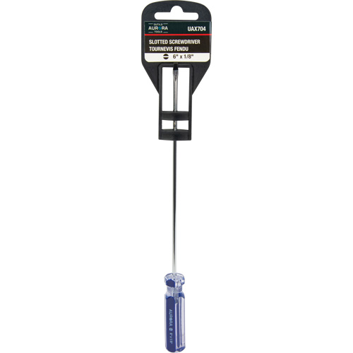Tournevis &agrave; fente bleu transparent avec bandes, Tige de 1/8", Ronde, Prise en Plastique CSL Industriel Inc.